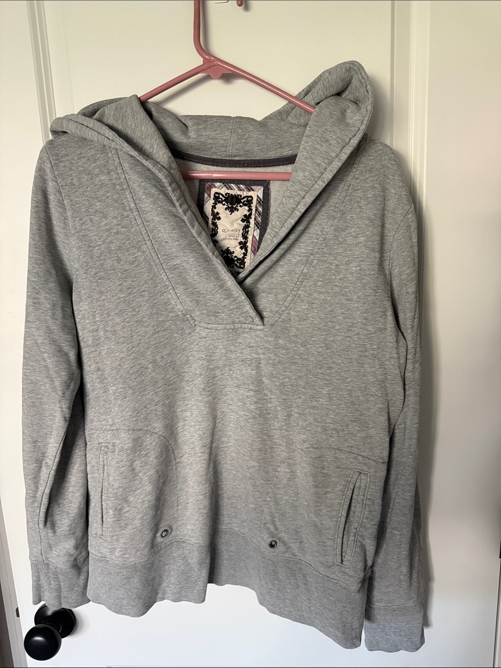 Old Navy Light Heather Gray Hooded Pullover